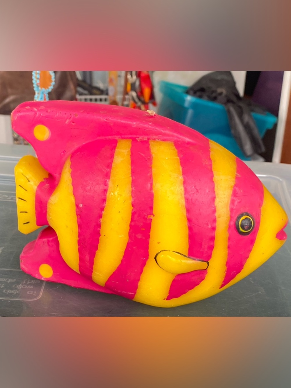 VTG Boston Warehouse Homelites 3D Fish Shaped Wax Candle 6" 1992 Decor UNUSED